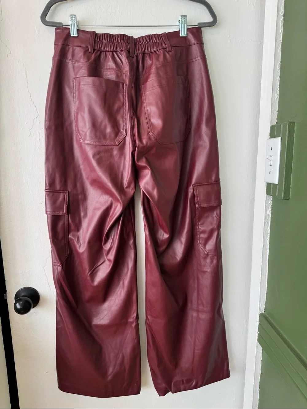 wild fable Wide-Leg Faux Leather Pants in Burgundy